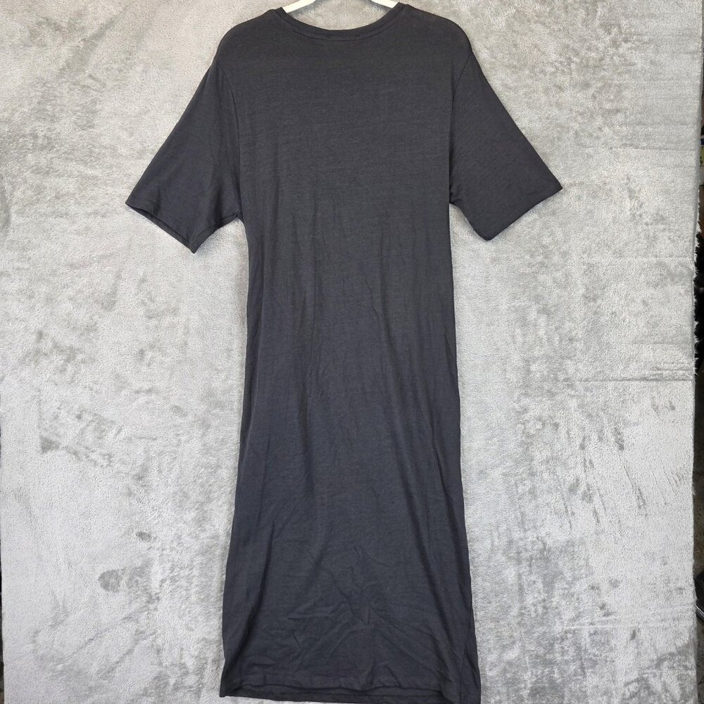 Zara Trafaluc Dress Womens Small Gray Knot Front Midi Short Sleeve Casual S/S18 - Picture 11 of 11